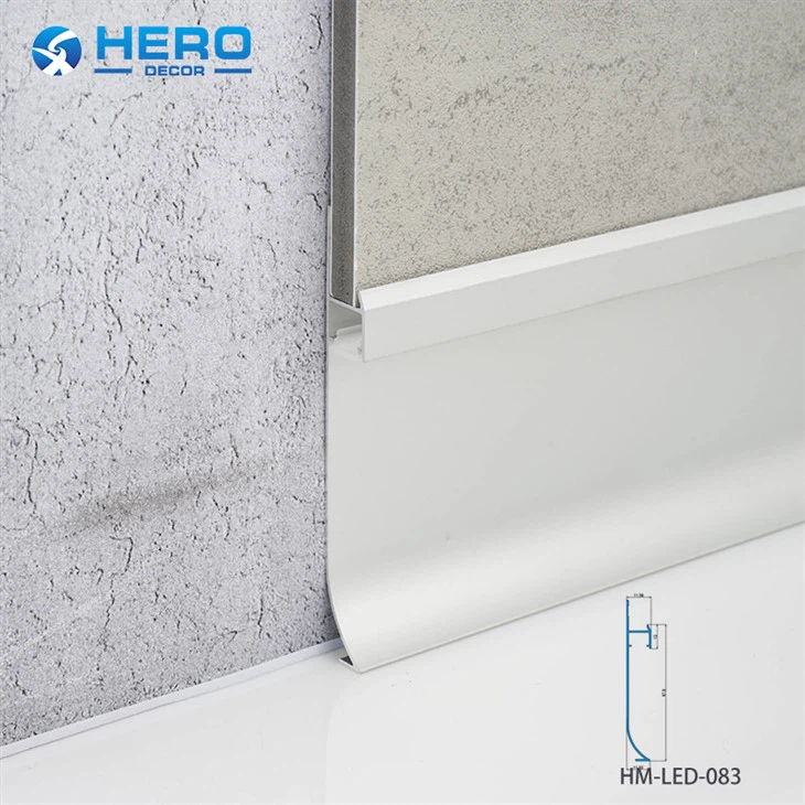 White Anonized Aluminum LED Skirting Boards