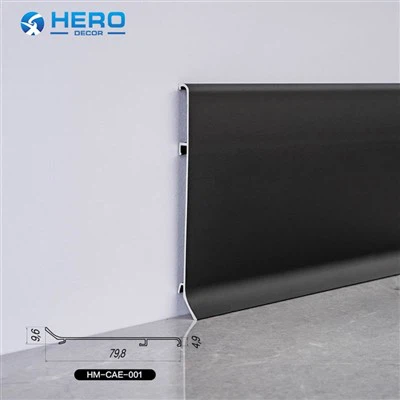 Battiscopa in alluminio da 80 mm