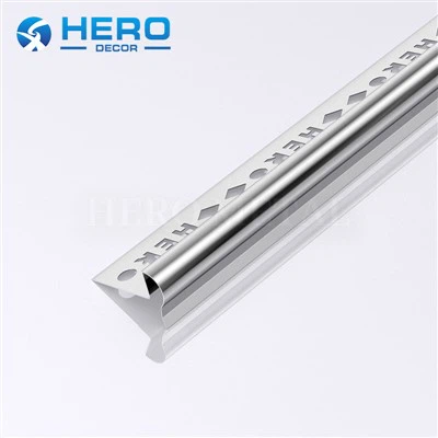 Striscia per bordi per piastrelle a forma di R in acciaio inossidabile